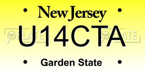 U14CTA New Jersey License Plate