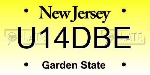 U14DBE New Jersey License Plate