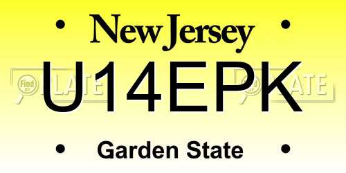 U14EPK New Jersey License Plate