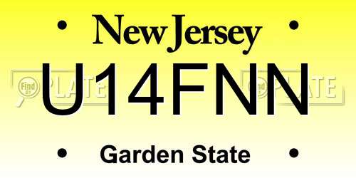 U14FNN New Jersey License Plate