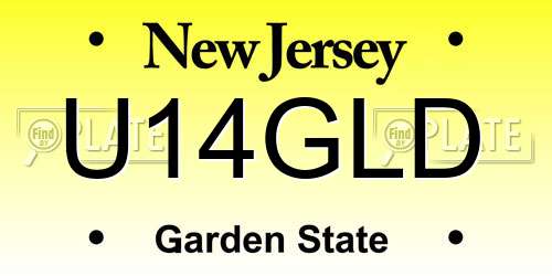 U14GLD New Jersey License Plate