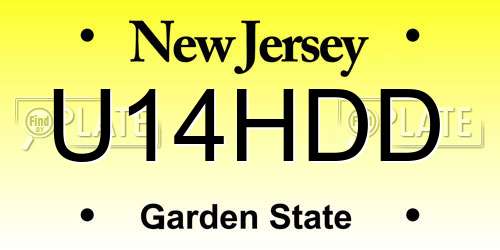 U14HDD New Jersey License Plate