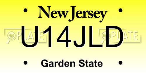 U14JLD New Jersey License Plate