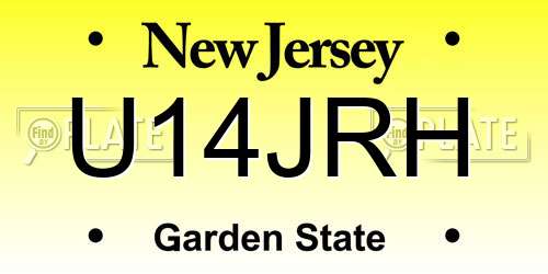 U14JRH New Jersey License Plate