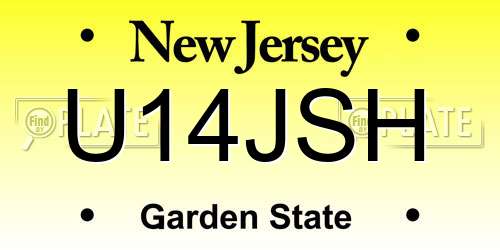 U14JSH New Jersey License Plate
