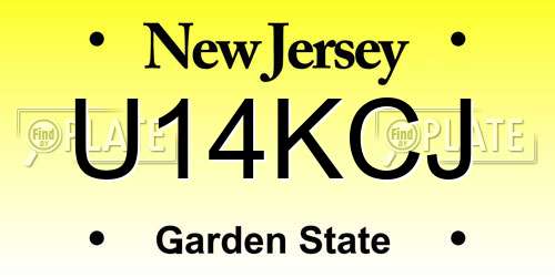 U14KCJ New Jersey License Plate