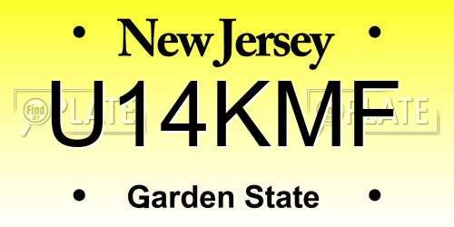 U14KMF New Jersey License Plate