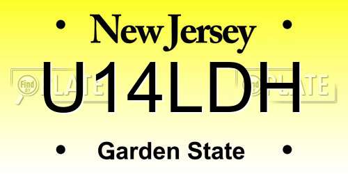 U14LDH New Jersey License Plate