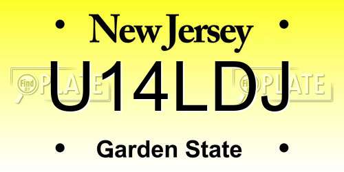 U14LDJ New Jersey License Plate