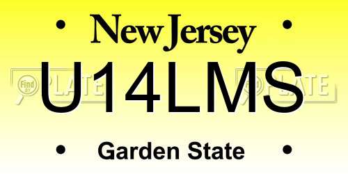 U14LMS New Jersey License Plate