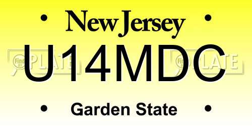 U14MDC New Jersey License Plate