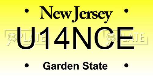 U14NCE New Jersey License Plate