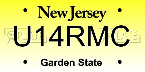 U14RMC New Jersey License Plate