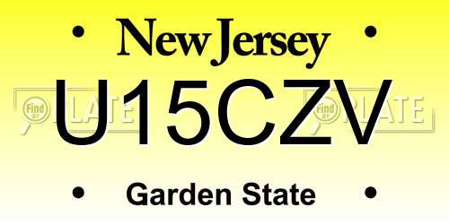 U15CZV New Jersey License Plate