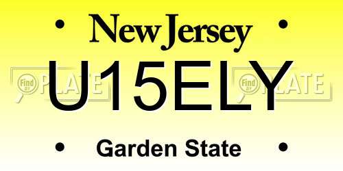 U15ELY New Jersey License Plate