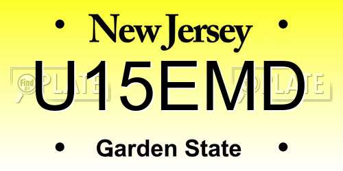 U15EMD New Jersey License Plate