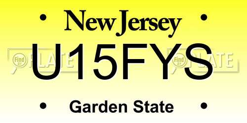 U15FYS New Jersey License Plate