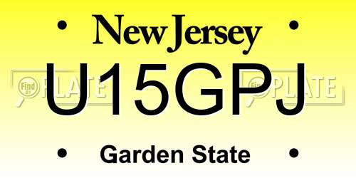 U15GPJ New Jersey License Plate