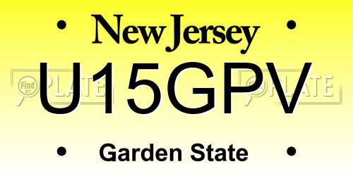 U15GPV New Jersey License Plate