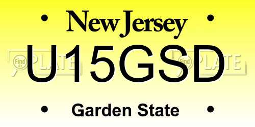 U15GSD New Jersey License Plate
