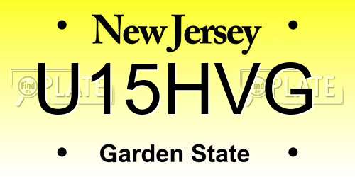 U15HVG New Jersey License Plate