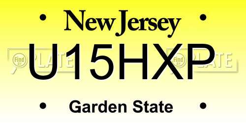 U15HXP New Jersey License Plate