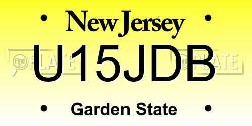 U15JDB New Jersey License Plate
