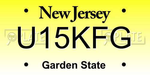 U15KFG New Jersey License Plate