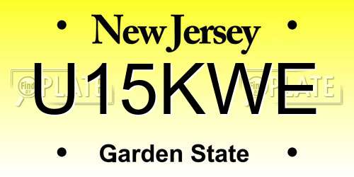 U15KWE New Jersey License Plate
