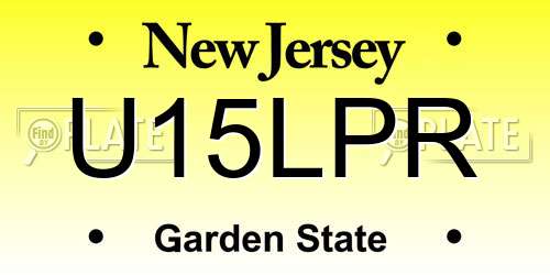 U15LPR New Jersey License Plate