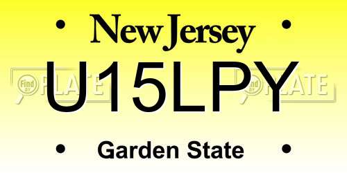 U15LPY New Jersey License Plate