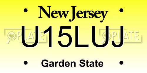 U15LUJ New Jersey License Plate
