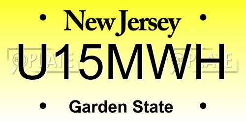 U15MWH New Jersey License Plate