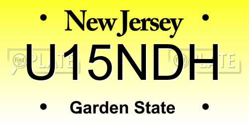 U15NDH New Jersey License Plate