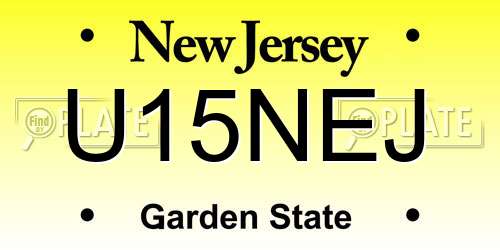 U15NEJ New Jersey License Plate