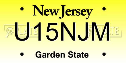 U15NJM New Jersey License Plate