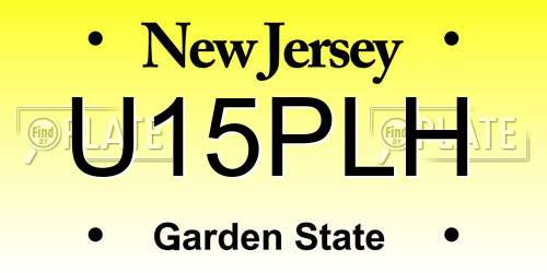 U15PLH New Jersey License Plate