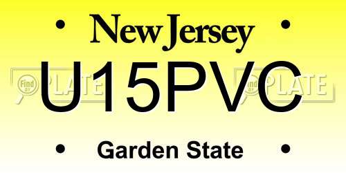 U15PVC New Jersey License Plate