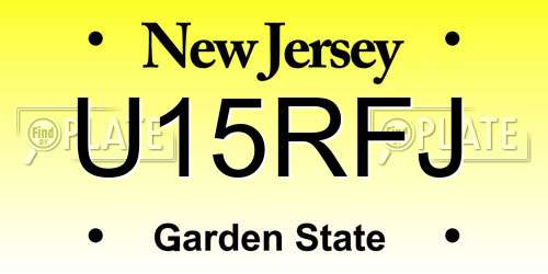 U15RFJ New Jersey License Plate
