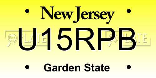 U15RPB New Jersey License Plate