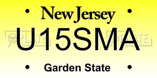 U15SMA New Jersey License Plate