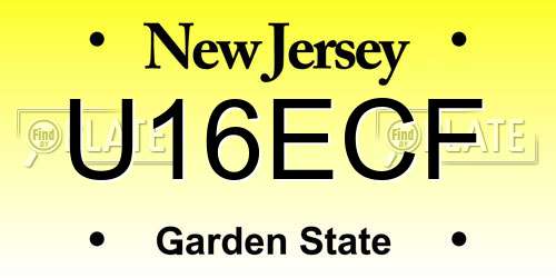 U16ECF New Jersey License Plate