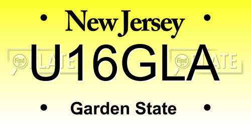 U16GLA New Jersey License Plate