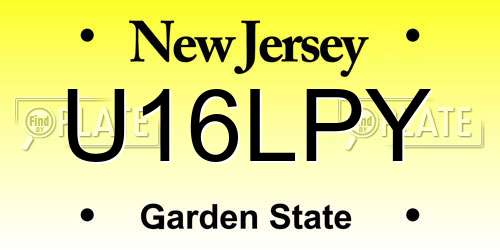 U16LPY New Jersey License Plate