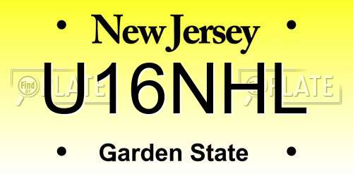 U16NHL New Jersey License Plate