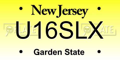 U16SLX New Jersey License Plate
