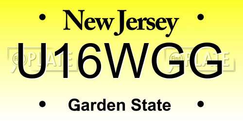 U16WGG New Jersey License Plate