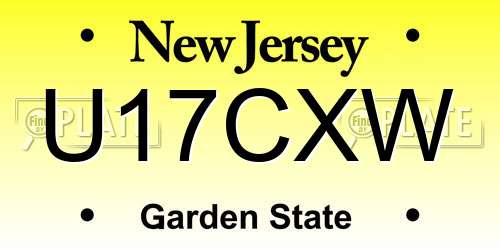 U17CXW New Jersey License Plate