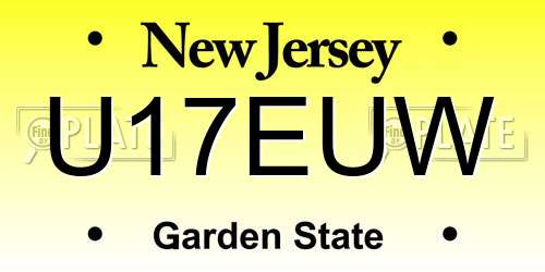 U17EUW New Jersey License Plate