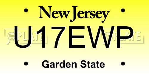U17EWP New Jersey License Plate